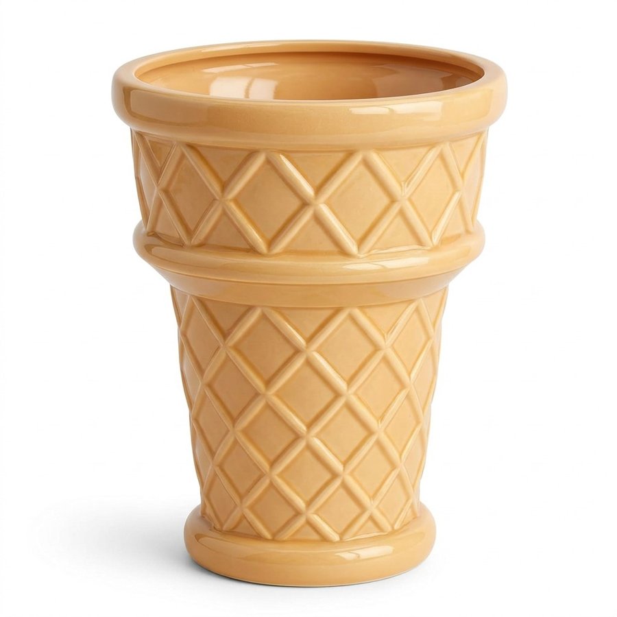 Main image of the ice cream cone planter on a white background