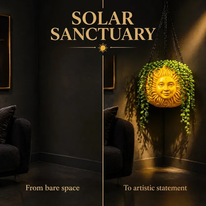 Sun face planter, Before and after